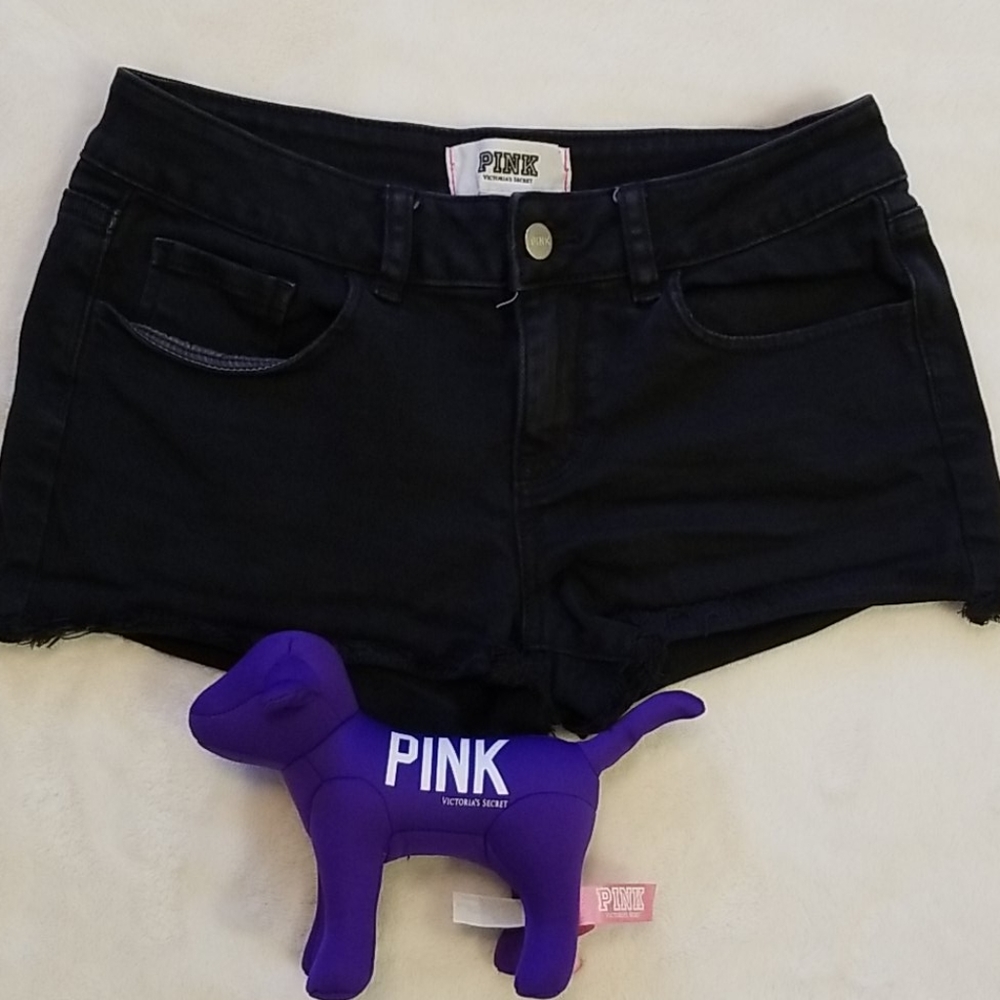 Women's PINK Victoria's Secret Black Shorts Size 4 - Picture 1 of 7